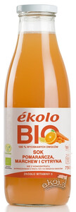Sok pomarańcza - marchew - cytryna BIO 750ml Ekolo
