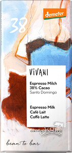 Czekolada mleczna espresso demeter BIO 90g Vivani