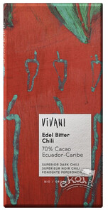 Czekolada gorzka z chili BIO 80g Vivani