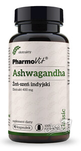 Ashwagandha ekstrakt 400mg bezglutenowy 90 kapsułek Pharmovit