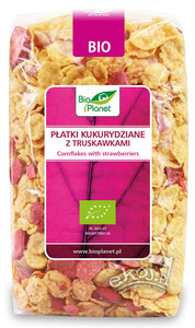 Płatki kukurydziane z truskawkami BIO 250g Bio Planet