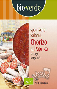 Salami chorizo z papryką BIO plastry 80g Bio Verde