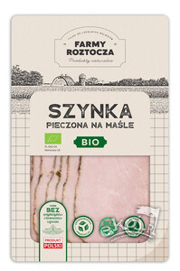 Szynka na maśle pieczona w PLASTRACH BIO 100 g Farmy Roztocza