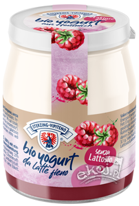 WYPRZEDAŻ Jogurt malinowy z mleka siennego bezglutenowy BIO 150g Słoik Sterzing-Vipiteno