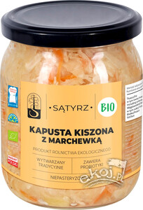 Kapusta kiszona niepasteryzowana z marchwią BIO 450g Sątyrz