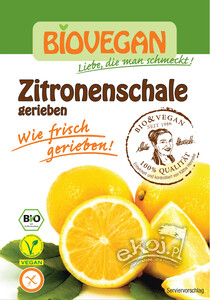 Skórka cytryny suszona sproszkowana bezglutenowa EKO 9 g Biovegan