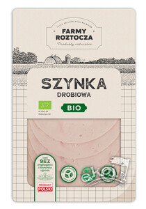 Szynka drobiowa w PLASTRACH BIO 100g Farmy Roztocza