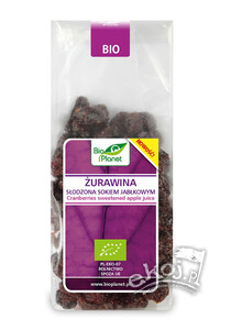 Żurawina słodzona sokiem jabłkowym BIO 100g Bio Planet
