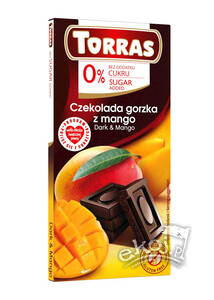 Czekolada gorzka z mango bez dodatku cukrów bezglutenowa 75g Torras