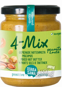 Krem orzechowy mix 4 orzechy BIO 250g Terrasana