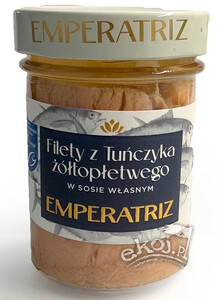 Tuńczyk żółtopłetwy filety msc w sosie własnym 185g Emperatriz