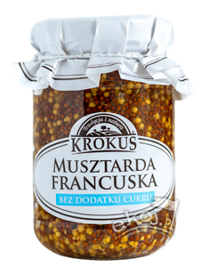 Musztarda francuska bez dodatku cukrów 185g Krokus