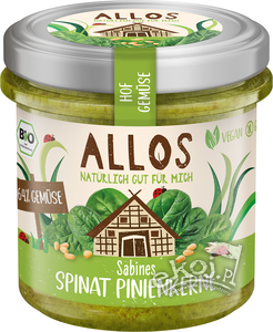 Pasta warzywna szpinak z orzechami piniowymi BIO 135g Allos
