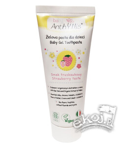 Pasta do zębów dla dzieci bez fluoru od pierwszego ząbka truskawkowa 75ml Baby Anthyllis
