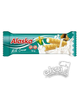 Rurki kukurydziane nadziewane mlecznym kremem bezglutenowe 18g Alaska