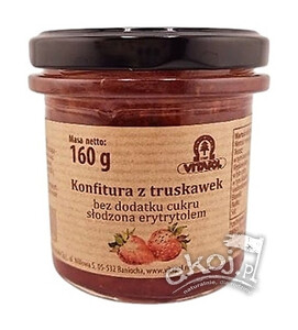 Konfitura z truskawek słodzona erytrytolem 160g Vitapol