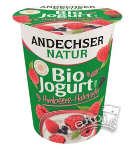 Jogurt malina-czarny bez 3,8% tłuszczu BIO 400g Andechser