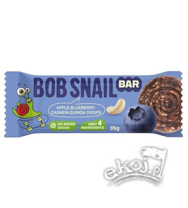 Baton jabłko-borówka z nerkowcem i chrupkami z komosy ryżowej bez dodatku cukru 35g BobSnail