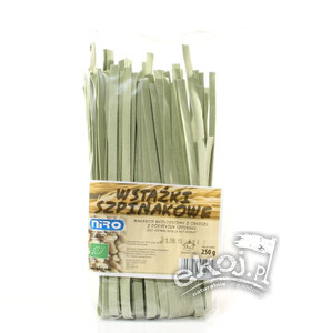 Makaron orkiszowy szpinakowy wstążka BIO 250g Niro