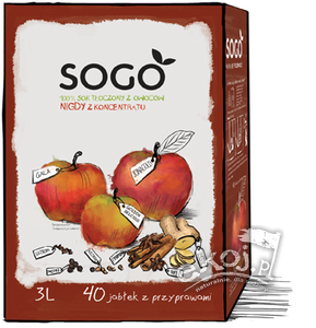 Sok grzaniec z jabłek z przyprawami 3l SOGO