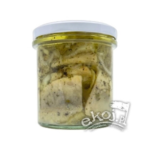 Śledzik firmowy lekko solony z ziołami prowansalskimi, czosnkiem i cebulą SŁOIK 300g Seafood