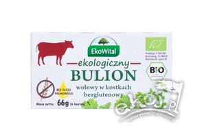 Bulion wołowy w kostkach bezglutenowy BIO 66g Ekowital