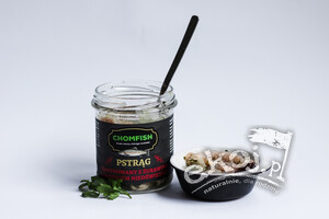 Pstrąg marynowany z żurawiną i czosnkiem niedźwiedzim 300g Chomfish