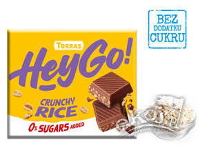Czekolada mleczna crunchy z chrupiącym ryżem bez dodatku cukrów bezglutenowa 60g Torras