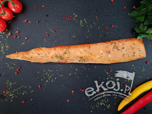 Brzuszki łososia szerokie wędzone na gorąco ok. 300g Seafood