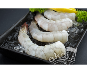 Krewetki białe obrane z ogonem surowe 200g Seafood