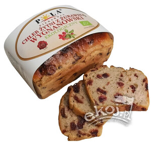 Chleb żytni wygnanowski z żurawiną BIO 350g Piekarnia Pola