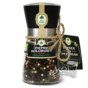 Pieprz kolorowy ziarno w młynku BIO 80g Dary Natury