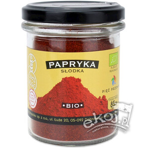 Papryka słodka mielona bezglutenowa BIO 85g Pięć Przemian