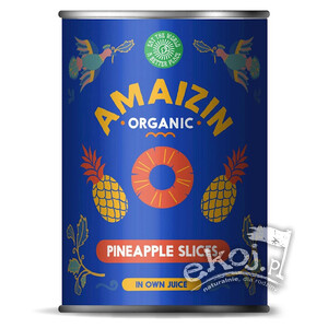 Ananas plastry w soku własnym BIO 400g Amaizin