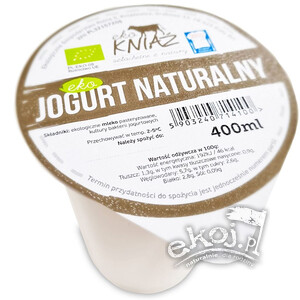Jogurt naturalny duży BIO 400ml Eko Kniaź