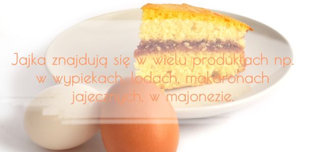 jajka znajdują się w wielu produktach np. wypiekach, majonezach, makaronach